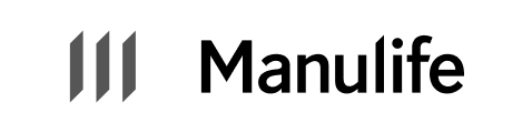 Manulife logo with three vertical bars and company name in black on a light gray background- Neutrinos