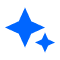 Blue sparkle icon representing magic, innovation, or new features, ideal for UI design, tech apps, or creative branding - Neutrinos