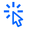 Click icon with a spark indicating user interaction, engagement, or low-code application activation.- Neutrino