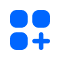 Blue add-to-apps icon showing four squares and a plus sign, symbolizing power intelligent automation across your insurance value chain- Neutrinos